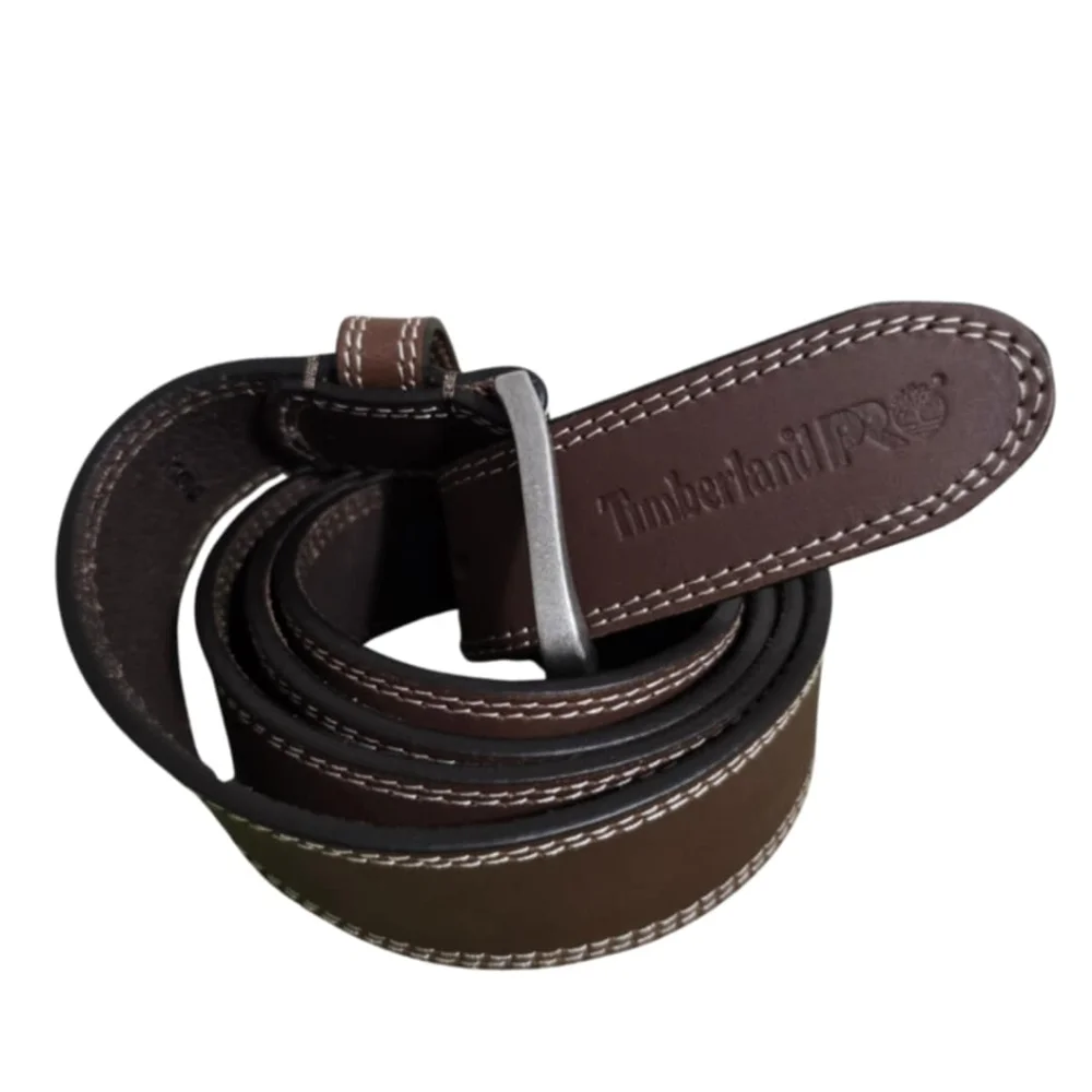 New Timberland Pro Brown Genuine Full Grain Leather Belt Size 46 - Picture 6 of 6
